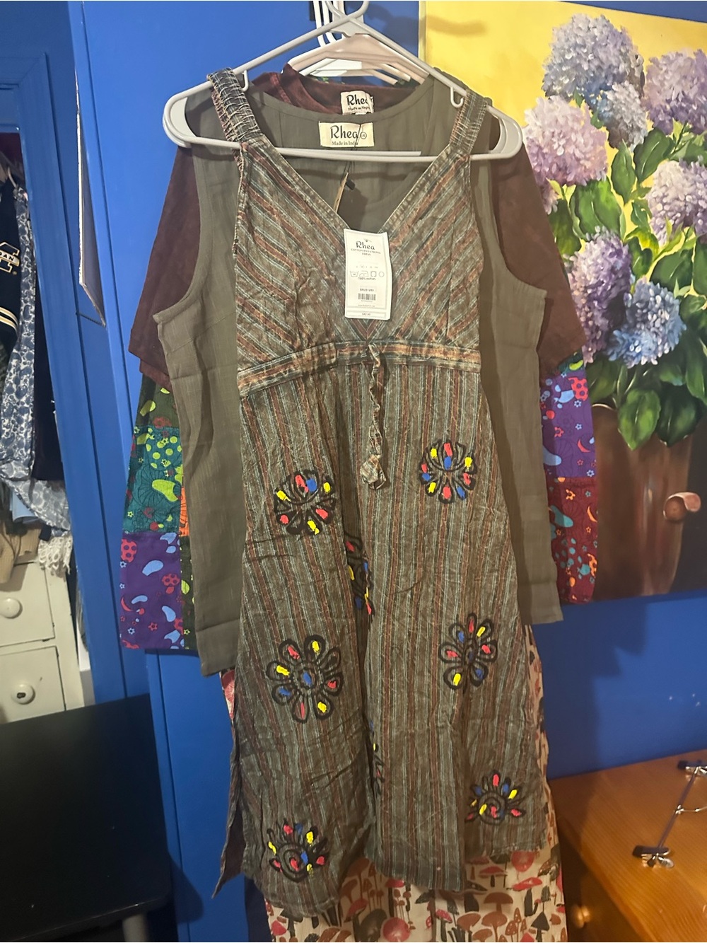 Rhea Boho Striped Dress M